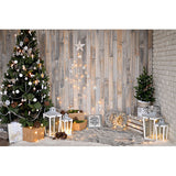 Laden Sie das Bild in den Galerie-Viewer, Fox Wood Christmas Tree Lights Vinyl Photography Backdrop - Foxbackdrop
