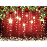 Laden Sie das Bild in den Galerie-Viewer, Fox Red Balls Shiny Red Christmas Vinyl Photo Backdrop - Foxbackdrop