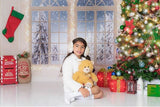 Laden Sie das Bild in den Galerie-Viewer, Fox Window Christmas Lights Fabric/Vinyl Photo Backdrop