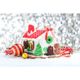 Laden Sie das Bild in den Galerie-Viewer, Fox Rolled Gingerbread House Christmas Snow Vinyl Backdrop - Foxbackdrop