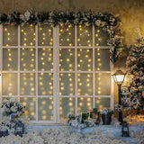 Laden Sie das Bild in den Galerie-Viewer, Fox Rolled Winter Snow Lights Window Christmas Vinyl Backdrop - Foxbackdrop