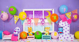 Laden Sie das Bild in den Galerie-Viewer, Fox Rolled Vinyl Cake Smash Children Birthday Backdrop Designed By Blanca Perez-Foxbackdrop