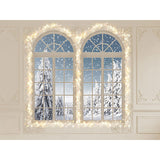 Laden Sie das Bild in den Galerie-Viewer, Fox Window Christmas Lights Vinyl Photo Backdrop - Foxbackdrop