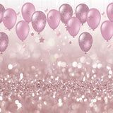 Laden Sie das Bild in den Galerie-Viewer, Fox Roll Pink Balloons Girl Birthday Vinyl Backdrop-Foxbackdrop