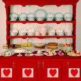 Laden Sie das Bild in den Galerie-Viewer, Fox Rolled Vinyl Red Kitchen Valentine Day Backdrop-Foxbackdrop
